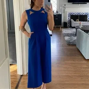 Royal blue cutout jumpsuit
